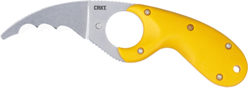 Crkt Bear Claw 2.39\" Yellow W\/ Veff Serrations Belt Clip