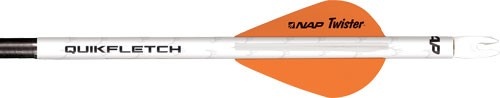 Nap Quickfletch W\/2\" Twister Vanes White\/Orange\/Orange 6Pk