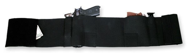 Bulldog Belly Wrap Holster Blk Large Holds 2 Guns & 2 Mags