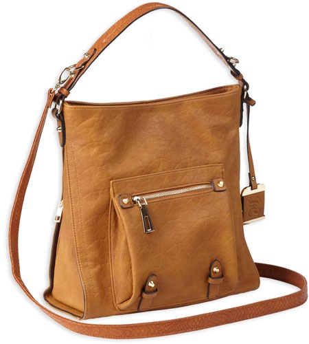 Bulldog Concealed Carry Purse Hobo Anna Cognac