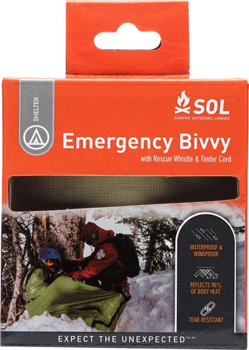 Arb Sol Emergency Bivvy W/ Tender Cord & E Whistle Odgrn