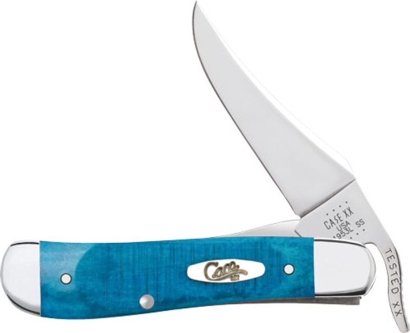 Case Knives Caribbean Blue Bone Sawcut Jig Russlock