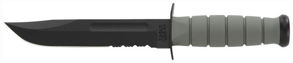 Ka-Bar Fighting/Utility Knife 7" Serr W/Plastic Sth. F-Green