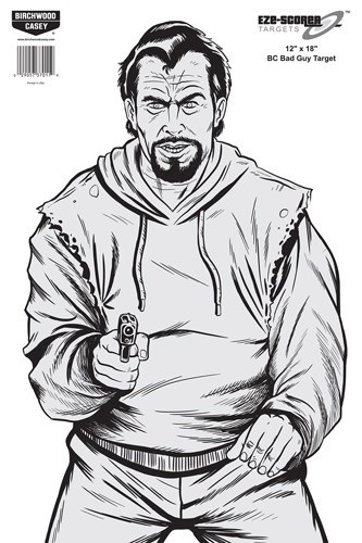 B\/C Target Eze-Scorer 12\"X18\" Bad Guy Silhouette 10 Targets