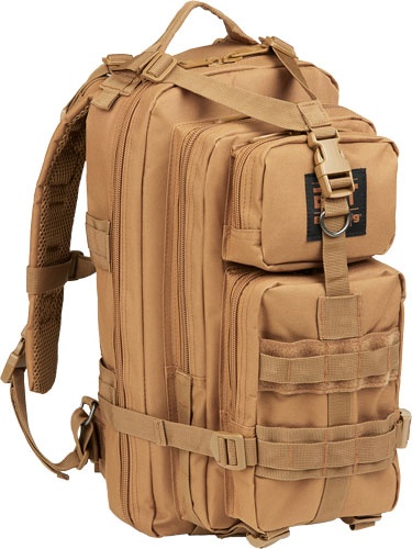 Bulldog Compact Backpack Tan W/ Molle - Heavy Duty Nylon Day Pack
