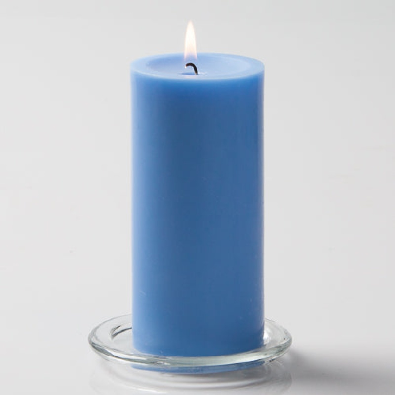 Richland Pillar Candles 3"X6" Light Blue Set Of 6